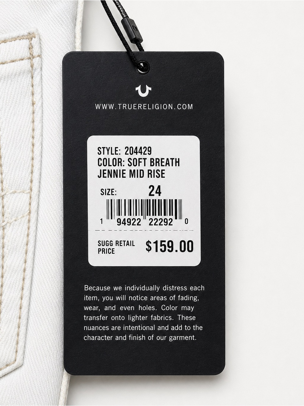 NWT True Religion Jennie Mid Rise Skinny Jeans Size 24 - Picture 3 of 9
